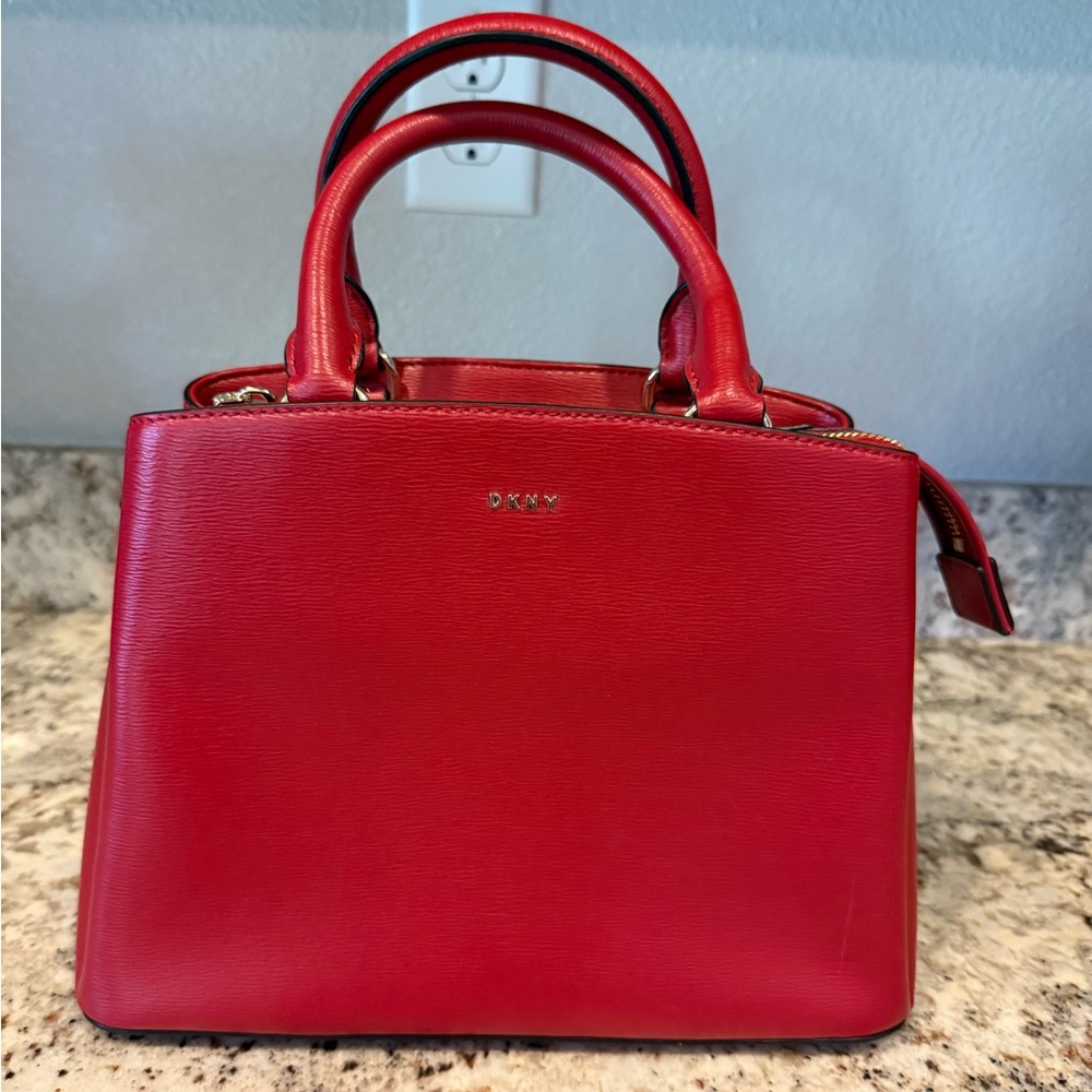 DKNY Red Satchel Bag with Elegant Design